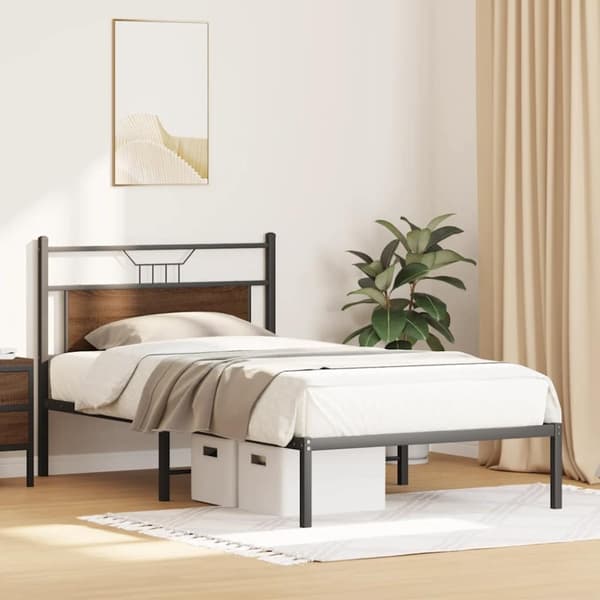 vidaXL Sengeramme uten madrass brun eik 100x200 cm konstruert tre