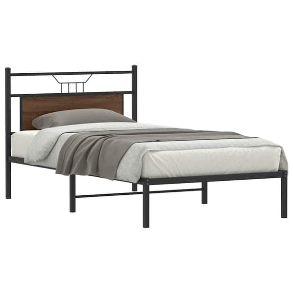 vidaXL Sengeramme uten madrass brun eik 100x200 cm konstruert tre