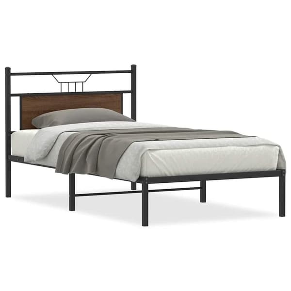 vidaXL Sengeramme uten madrass brun eik 100x200 cm konstruert tre