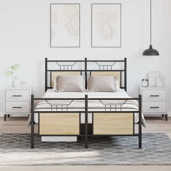 vidaXL Sengeramme uten madrass sonoma eik 120x200 cm konstruert tre
