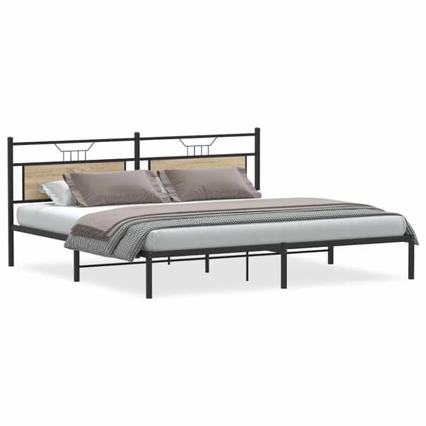 vidaXL Sengeramme uten madrass sonoma eik 200x200 cm konstruert tre