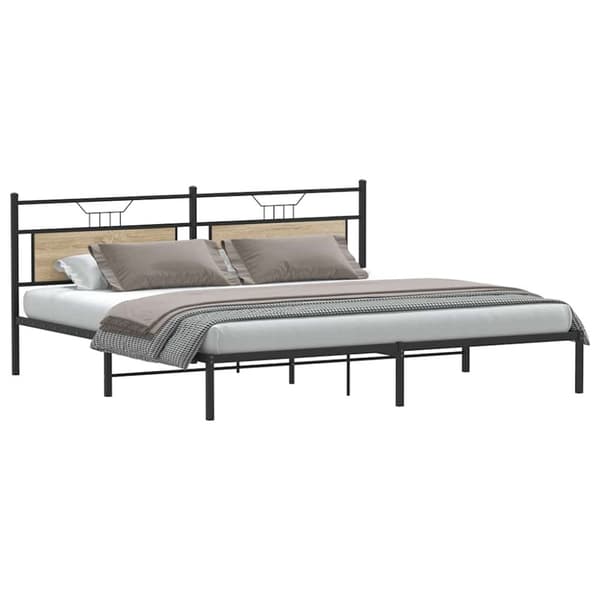 vidaXL Sengeramme uten madrass sonoma eik 200x200 cm konstruert tre