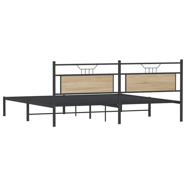 vidaXL Sengeramme uten madrass sonoma eik 200x200 cm konstruert tre