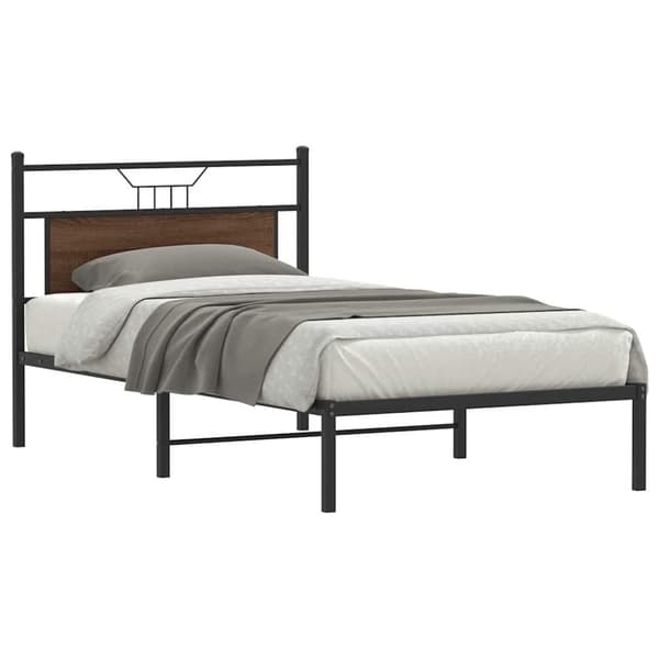 vidaXL Sengeramme uten madrass brun eik 107x203 cm konstruert tre