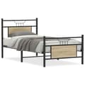 Miniatyrbilde 3 av 11: vidaXL Sengeramme uten madrass sonoma eik 90x200 cm konstruert tre