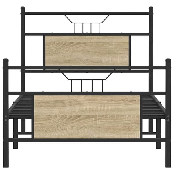 vidaXL Sengeramme uten madrass sonoma eik 90x200 cm konstruert tre