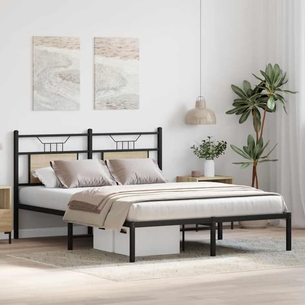 vidaXL Sengeramme uten madrass sonoma eik 150x200 cm konstruert tre
