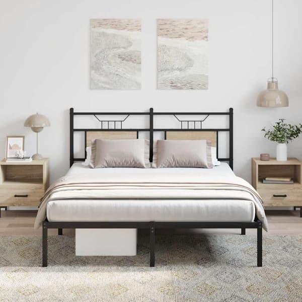 vidaXL Sengeramme uten madrass sonoma eik 150x200 cm konstruert tre