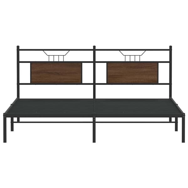 vidaXL sengeramme uden madras 183x213 cm konstrueret træ brunt eg