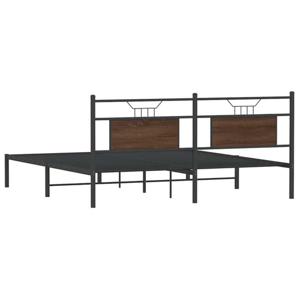 vidaXL sengeramme uden madras 183x213 cm konstrueret træ brunt eg