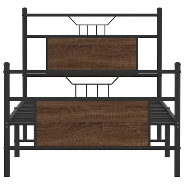 vidaXL Sängynrunko ilman patjaa ruskea tammi 75x190 cm tekninen puu