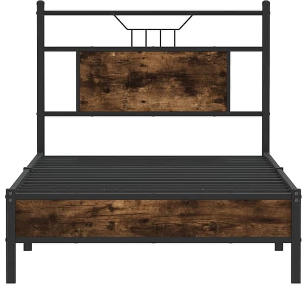 vidaXL Sengeramme uten madrass røkt eik 90x190 cm konstruert tre