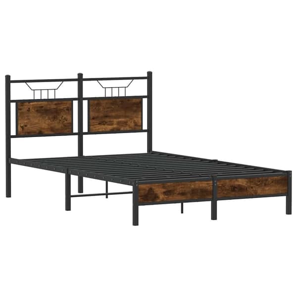 vidaXL Sengeramme uten madrass røkt eik 120x190 cm konstruert tre
