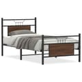 Miniatyrbilde 3 av 11: vidaXL Sengeramme uten madrass brun eik 80x200 cm konstruert tre