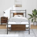 Miniatyrbilde 5 av 11: vidaXL Sengeramme uten madrass brun eik 80x200 cm konstruert tre