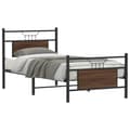 Miniatyrbilde 2 av 11: vidaXL Sengeramme uten madrass brun eik 80x200 cm konstruert tre