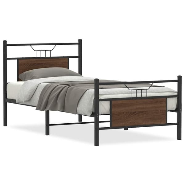 vidaXL Sengeramme uten madrass brun eik 80x200 cm konstruert tre