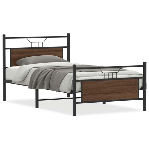 vidaXL sengeramme 100x200 cm uden madras konstrueret træ brunt eg