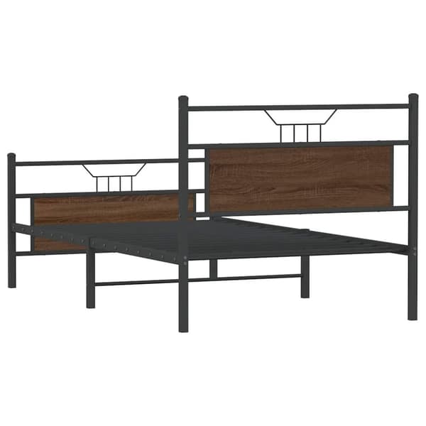 vidaXL sengeramme 100x200 cm uden madras konstrueret træ brunt eg