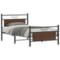Miniatyrbillede 2 af 11: vidaXL sengeramme 100x200 cm uden madras konstrueret træ brunt eg