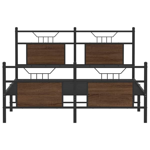 vidaXL sengeramme 140x190 cm uden madras konstrueret træ brunt eg