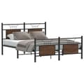 Miniatyrbillede 2 af 11: vidaXL sengeramme 140x190 cm uden madras konstrueret træ brunt eg