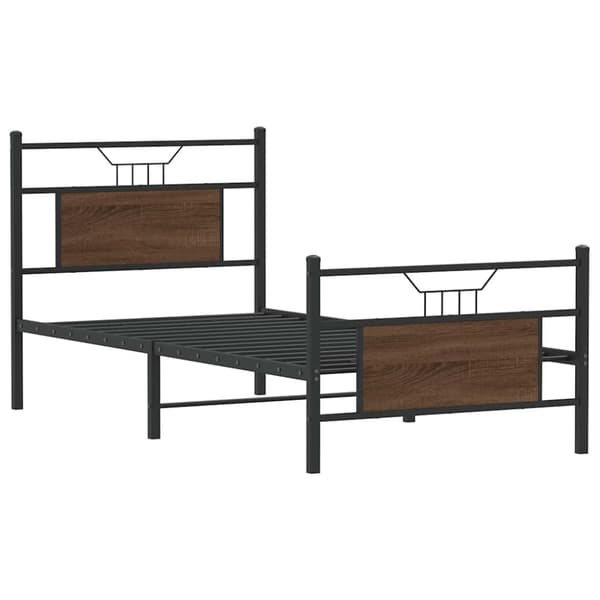 vidaXL sengeramme 90x190 cm uden madras konstrueret træ brunt eg
