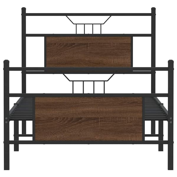 vidaXL sengeramme 90x190 cm uden madras konstrueret træ brunt eg
