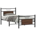 Miniatyrbillede 2 af 11: vidaXL sengeramme 90x190 cm uden madras konstrueret træ brunt eg