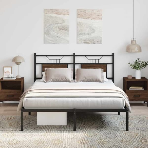 vidaXL Sengeramme uten madrass brun eik 150x200 cm konstruert tre
