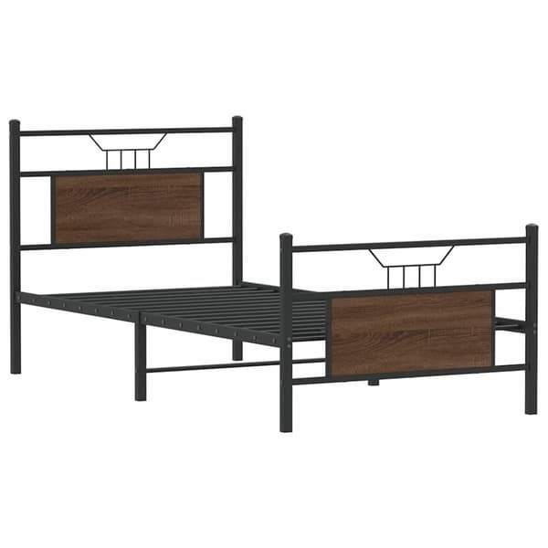 vidaXL Sengeramme uten madrass brun eik 75x190 cm konstruert tre