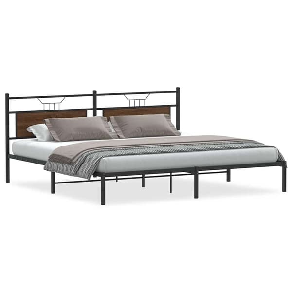vidaXL Sengeramme uten madrass brun eik 193x203 cm konstruert tre
