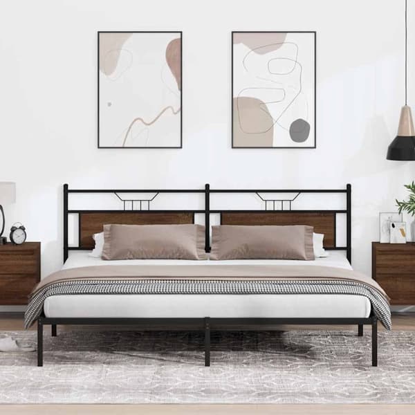vidaXL Sengeramme uten madrass brun eik 193x203 cm konstruert tre