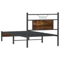 Miniatyrbilde 9 av 11: vidaXL Sengeramme uten madrass røkt eik 90x200 cm konstruert tre