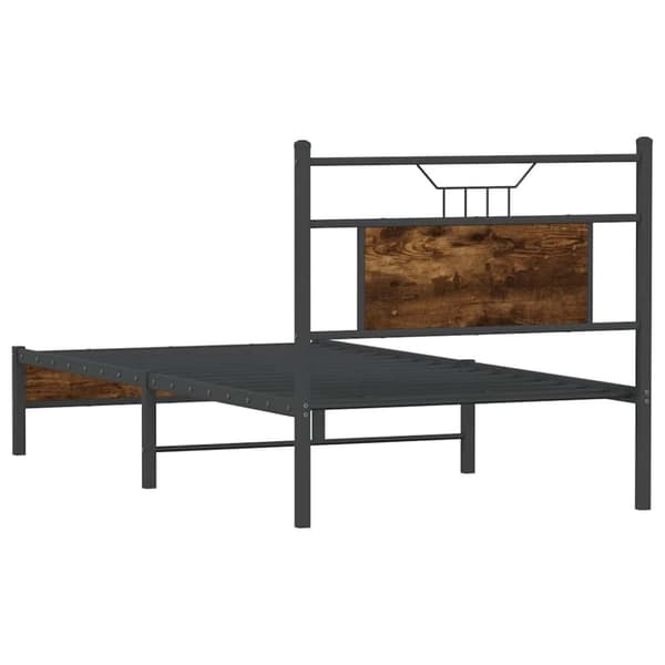 vidaXL Sengeramme uten madrass røkt eik 90x200 cm konstruert tre