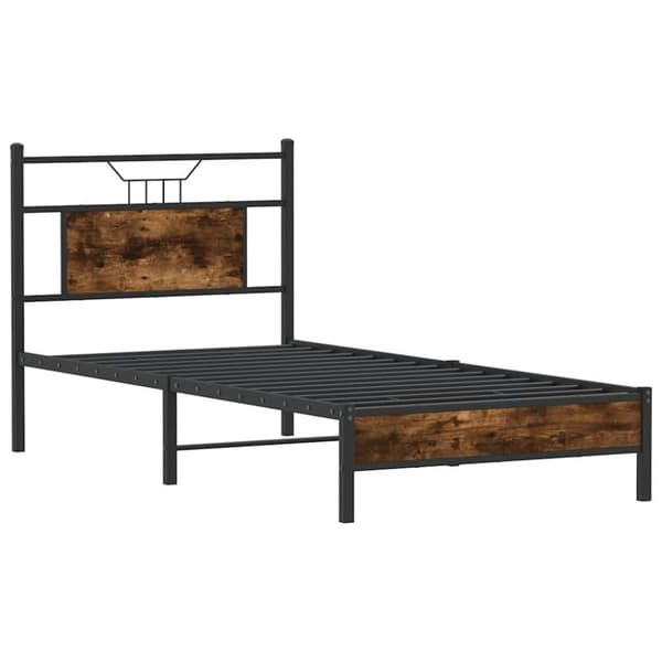 vidaXL Sengeramme uten madrass røkt eik 80x200 cm konstruert tre