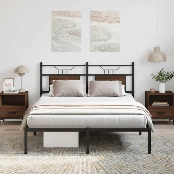 vidaXL Sengeramme uten madrass brun eik 140x190 cm konstruert tre