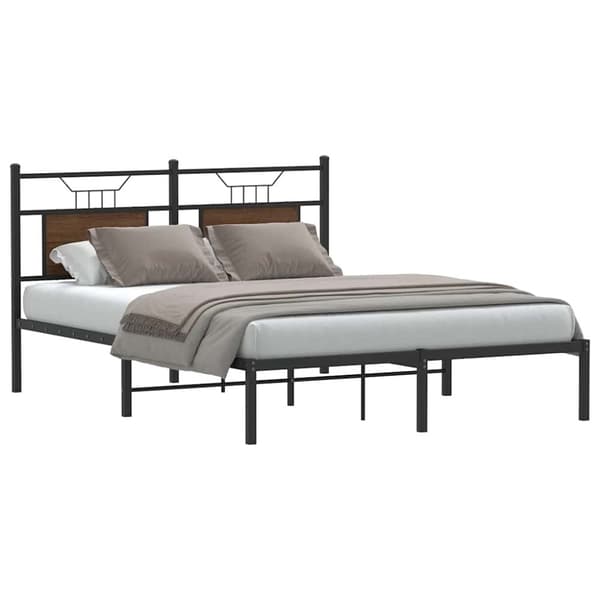 vidaXL Sengeramme uten madrass brun eik 140x190 cm konstruert tre