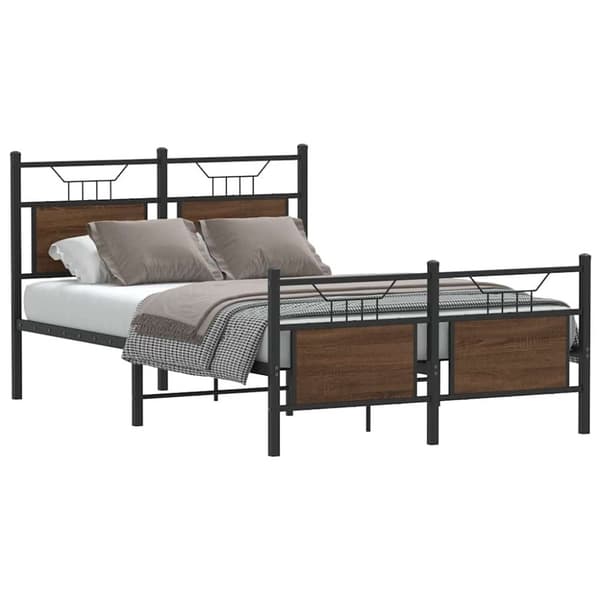 vidaXL Sengeramme uten madrass brun eik 120x200 cm konstruert tre