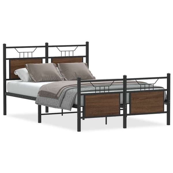 vidaXL Sengeramme uten madrass brun eik 120x200 cm konstruert tre