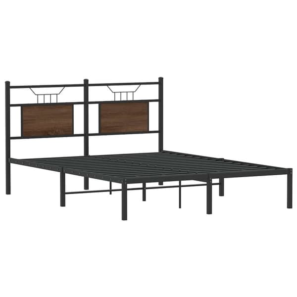 vidaXL Sängram utan madrass brun ek 140x200 cm konstruerad trä