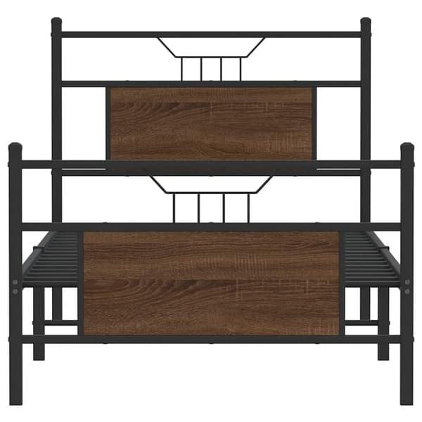 vidaXL Sengeramme uten madrass brun eik 90x200 cm konstruert tre