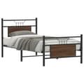Miniatyrbilde 2 av 11: vidaXL Sengeramme uten madrass brun eik 90x200 cm konstruert tre