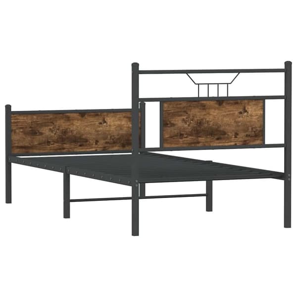 vidaXL Sängynrunko ilman patjaa savutammi 75x190 cm tekninen puu