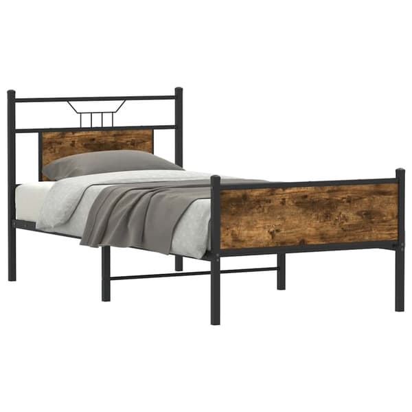 vidaXL Sängynrunko ilman patjaa savutammi 75x190 cm tekninen puu