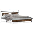 Miniatyrbilde 3 av 11: vidaXL Sengeramme uten madrass røkt eik 160x200 cm konstruert tre
