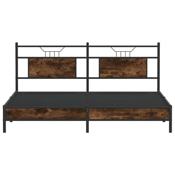 vidaXL Sengeramme uten madrass røkt eik 160x200 cm konstruert tre