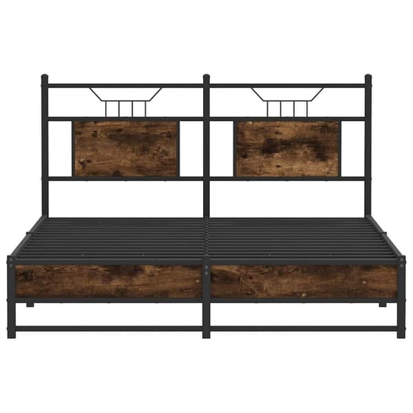 vidaXL sengeramme 137x190 cm uden madras konstrueret træ røget eg