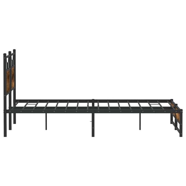 vidaXL sengeramme 137x190 cm uden madras konstrueret træ røget eg