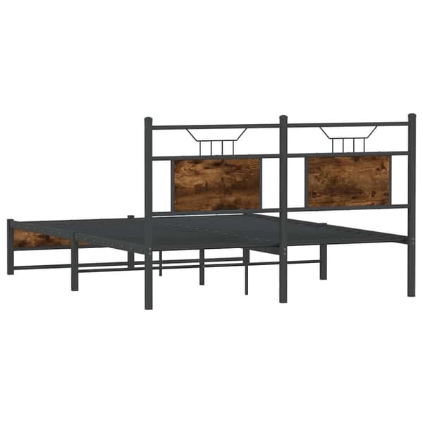 vidaXL sengeramme 137x190 cm uden madras konstrueret træ røget eg